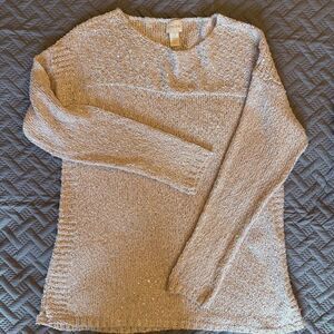 Chico's Women's Crew Neck Sweater in Blush Pink